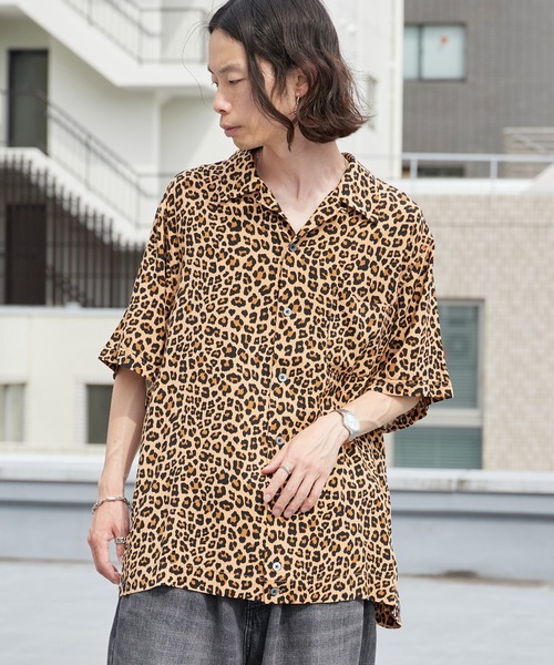 DAN RIVER(ダンリバー )の「DAN RIVER/ダンリバー 60S BOWLING SHIRT 60年代ボウリングシャツ 柄シャツ 総柄 ヒョウ柄 レオパード柄 スカル ファイヤー スパイダー 蜘蛛の巣 半袖 メンズ 秋 秋服 2026年秋冬(シャツ/ブラウス・メンズ・ブラック/レオパード/ブラック系・M/L)」の7枚目の写真