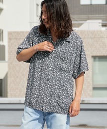 DAN RIVER（ダンリバー ）の「DAN RIVER/ダンリバー 60S BOWLING SHIRT 60年代ボウリングシャツ 柄シャツ 総柄 ヒョウ柄 レオパード柄 スカル ファイヤー スパイダー 蜘蛛の巣 半袖 メンズ 秋 秋服 2026年秋冬（シャツ/ブラウス）」