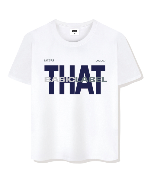 BASIC LABEL（ベーシックラベル）の「Typecomment overfit short-sleeved T-shirt 4 Color [BLSE_1007]（Tシャツ/カットソー・レディース・ネイビー/ブラック/ホワイト/アイボリー・X-LARGE/SMALL/MEDIUM/LARGE）」の12枚目の写真
