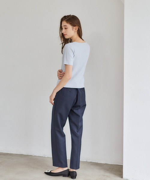 12Twelve Agenda（トゥエルブ　アジェンダ）の「ラメケーブルキーネックニットプルオーバー（ニット/セーター・レディース・サックスブルー/ネイビー/オフホワイト・M）」の8枚目の写真