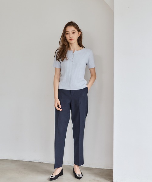 12Twelve Agenda（トゥエルブ　アジェンダ）の「ラメケーブルキーネックニットプルオーバー（ニット/セーター・レディース・サックスブルー/ネイビー/オフホワイト・M）」の11枚目の写真