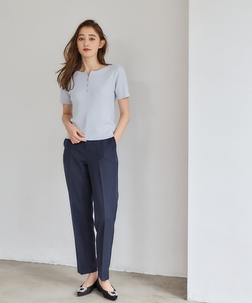 12Twelve Agenda（トゥエルブ　アジェンダ）の「ラメケーブルキーネックニットプルオーバー（ニット/セーター・レディース・サックスブルー/ネイビー/オフホワイト・M）」の10枚目の写真