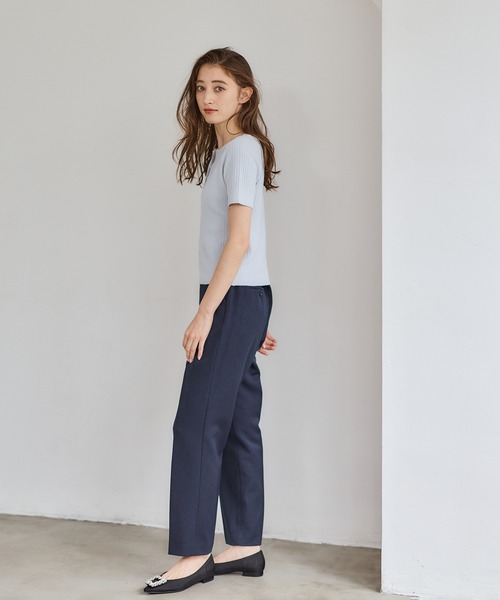 12Twelve Agenda（トゥエルブ　アジェンダ）の「ラメケーブルキーネックニットプルオーバー（ニット/セーター・レディース・サックスブルー/ネイビー/オフホワイト・M）」の7枚目の写真