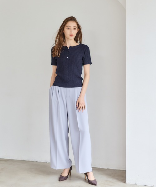 12Twelve Agenda（トゥエルブ　アジェンダ）の「ラメケーブルキーネックニットプルオーバー（ニット/セーター・レディース・サックスブルー/ネイビー/オフホワイト・M）」の19枚目の写真
