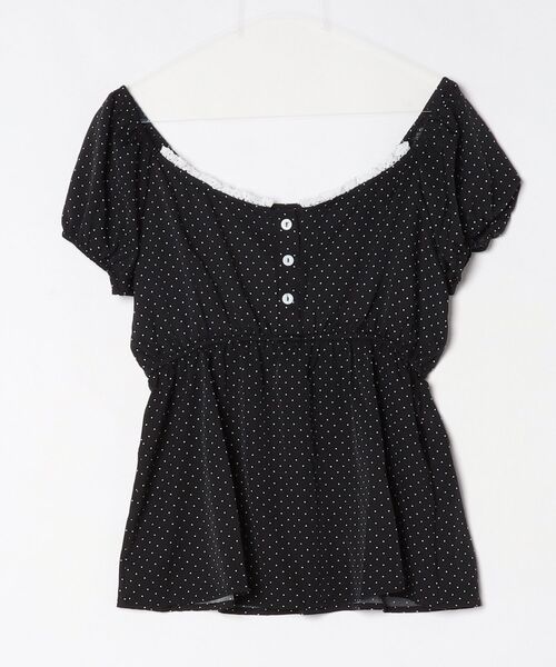CeLess(セレス)の「Puff Sleeve Dot Peplum / パフスリーブ ドット柄ペプラム(シャツ/ブラウス・レディース・ホワイト/ブラック・FREE)」の18枚目の写真