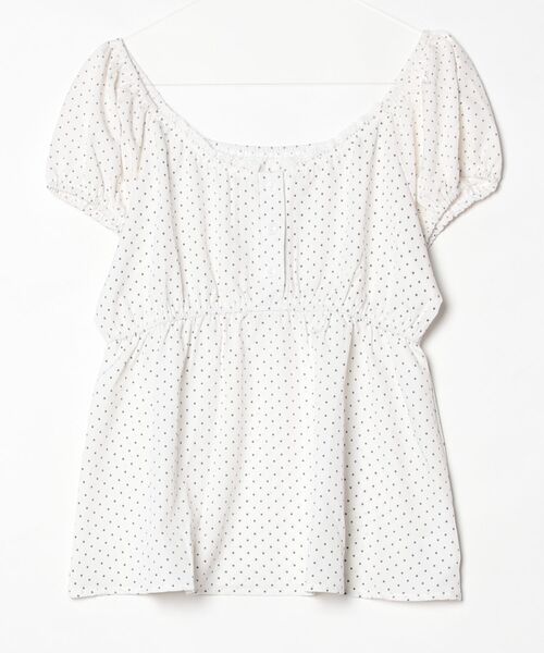 CeLess(セレス)の「Puff Sleeve Dot Peplum / パフスリーブ ドット柄ペプラム(シャツ/ブラウス・レディース・ホワイト/ブラック・FREE)」の16枚目の写真