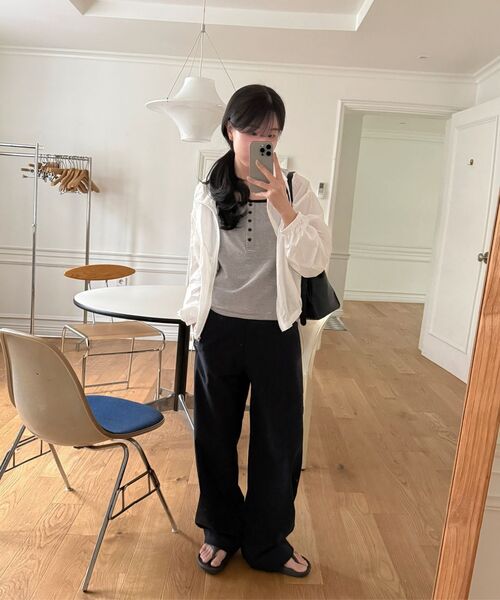 MIND BRIDGE WOMEN（マインドブリッジウーマン）の「[W]カーブド切り替えワイドパンツ - 2カラー（その他パンツ・レディース・ダークネイビー/ライトグレー・55/66/77）」の11枚目の写真