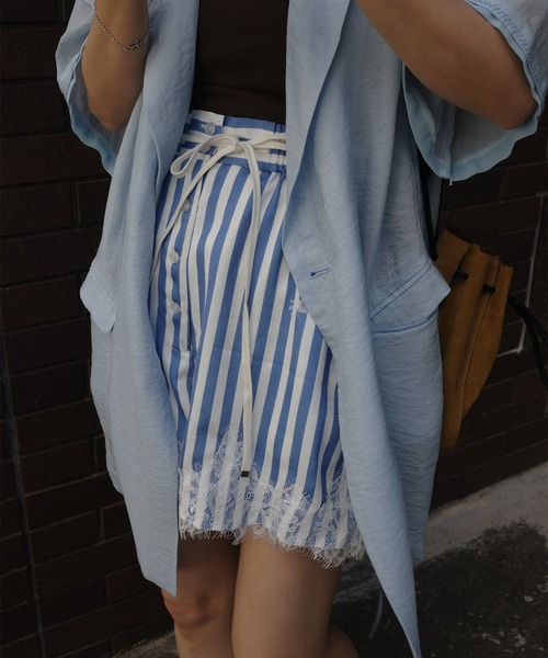 Ameri（アメリ）の「MEDI LACE DOCKING PATTERN SHORTS（その他パンツ・レディース・ブラウン/ブルー・MEDIUM/SMALL）」の19枚目の写真