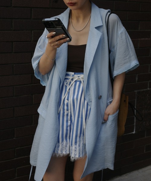 Ameri（アメリ）の「MEDI LACE DOCKING PATTERN SHORTS（その他パンツ・レディース・ブラウン/ブルー・MEDIUM/SMALL）」の18枚目の写真