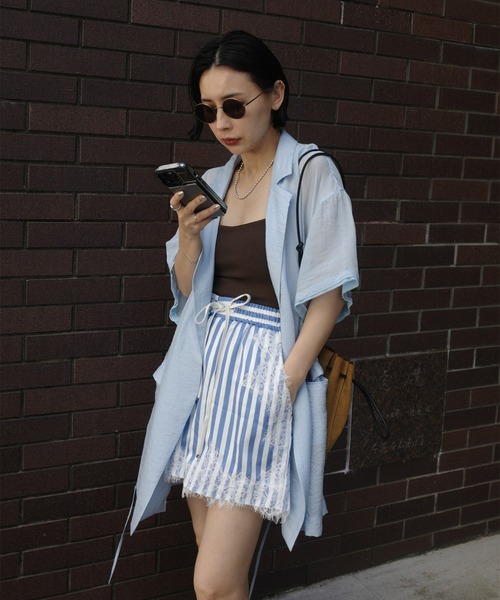 Ameri（アメリ）の「MEDI LACE DOCKING PATTERN SHORTS（その他パンツ・レディース・ブラウン/ブルー・MEDIUM/SMALL）」の21枚目の写真
