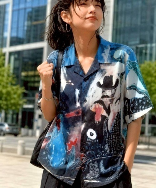 KAMINARI_TOKIO（カミナリトキオ）の「ミッドナイトアートグラフィックブラウス（シャツ/ブラウス・レディース・ブラック・FREE）」の7枚目の写真