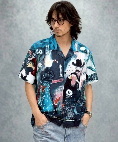 KAMINARI_TOKIO（カミナリトキオ）の「ミッドナイトアートグラフィックブラウス（シャツ/ブラウス・レディース・ブラック・FREE）」の3枚目の写真