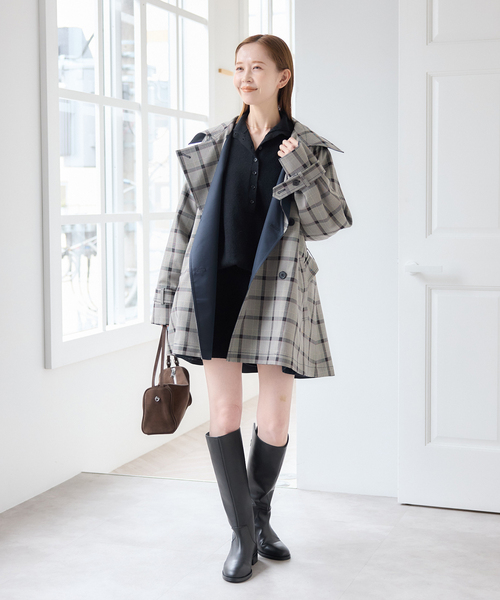 U by SPICK&SPAN(ユーバイスピックアンドスパン)の「フロントボタンニットオールインワン(つなぎ/オールインワン・レディース・ブラック/グレー・FREE)」の3枚目の写真