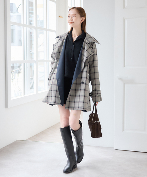 U by SPICK&SPAN(ユーバイスピックアンドスパン)の「フロントボタンニットオールインワン(つなぎ/オールインワン・レディース・ブラック/グレー・FREE)」の6枚目の写真
