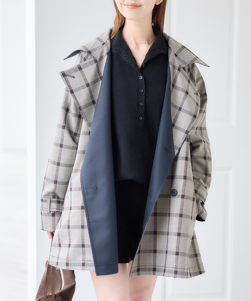 U by SPICK&SPAN(ユーバイスピックアンドスパン)の「フロントボタンニットオールインワン(つなぎ/オールインワン・レディース・ブラック/グレー・FREE)」の7枚目の写真