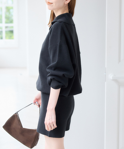 U by SPICK&SPAN(ユーバイスピックアンドスパン)の「フロントボタンニットオールインワン(つなぎ/オールインワン・レディース・ブラック/グレー・FREE)」の17枚目の写真