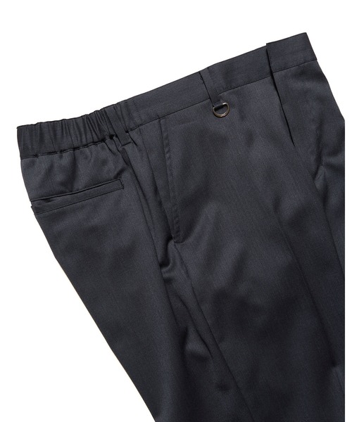 SOPHNET.(ソフネット)の「WOOL GABARDINE SLIM-FIT SHIRRING SLACKS(スラックス・メンズ・チャコールグレー/ネイビー・3/4/2/1/5)」の7枚目の写真