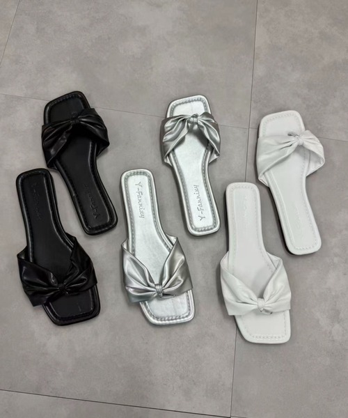 mebole(メボレ)の「フラットリボンサンダル(サンダル・レディース・ブラック/ホワイト/シルバー・SMALL/MEDIUM/LARGE)」の7枚目の写真