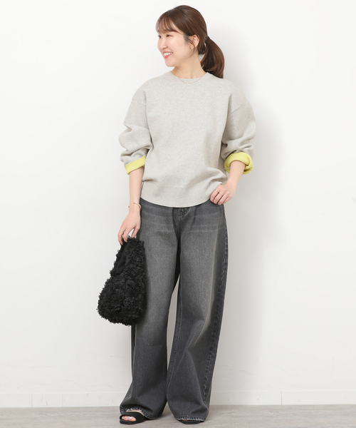 JOURNAL STANDARD relume(ジャーナルスタンダード レリューム)の「《WEB限定追加 / 新色》ダブルニットコントラストプルオーバー(ニット/セーター・レディース・グレー/ネイビー/ブラウン/アイボリー・FREE)」の12枚目の写真