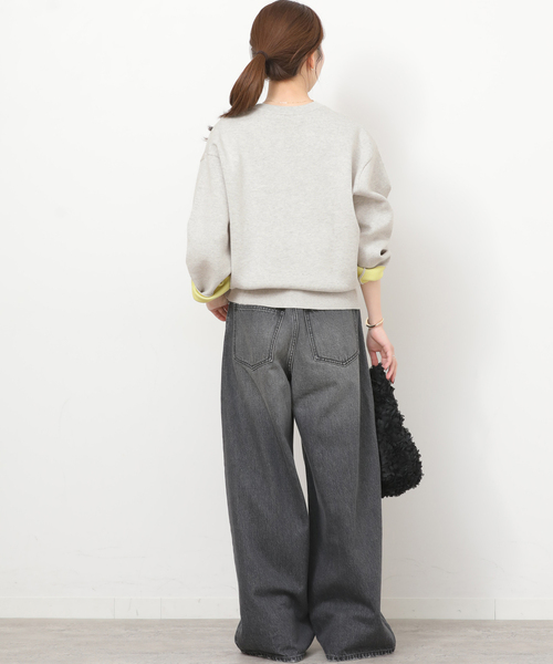 JOURNAL STANDARD relume(ジャーナルスタンダード レリューム)の「《WEB限定追加 / 新色》ダブルニットコントラストプルオーバー(ニット/セーター・レディース・グレー/ネイビー/ブラウン/アイボリー・FREE)」の15枚目の写真