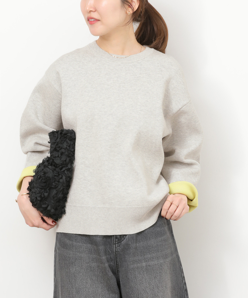 JOURNAL STANDARD relume(ジャーナルスタンダード レリューム)の「《WEB限定追加 / 新色》ダブルニットコントラストプルオーバー(ニット/セーター・レディース・グレー/ネイビー/ブラウン/アイボリー・FREE)」の16枚目の写真