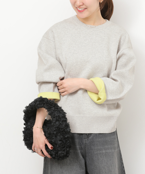 JOURNAL STANDARD relume(ジャーナルスタンダード レリューム)の「《WEB限定追加 / 新色》ダブルニットコントラストプルオーバー(ニット/セーター・レディース・グレー/ネイビー/ブラウン/アイボリー・FREE)」の17枚目の写真
