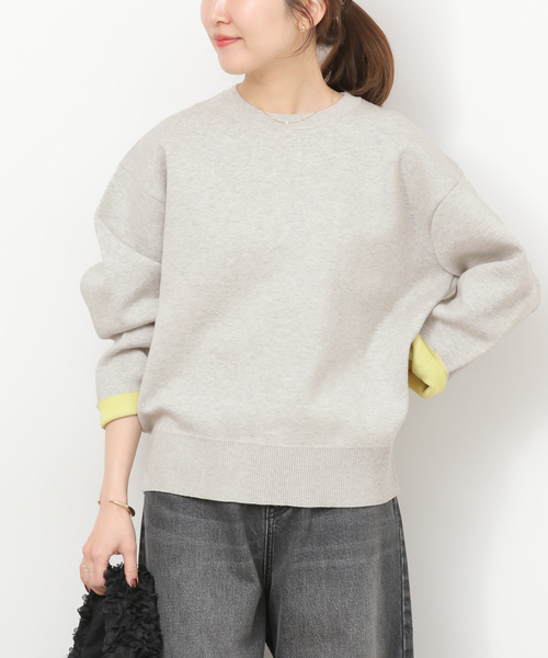 JOURNAL STANDARD relume(ジャーナルスタンダード レリューム)の「《WEB限定追加 / 新色》ダブルニットコントラストプルオーバー(ニット/セーター・レディース・グレー/ネイビー/ブラウン/アイボリー・FREE)」の18枚目の写真