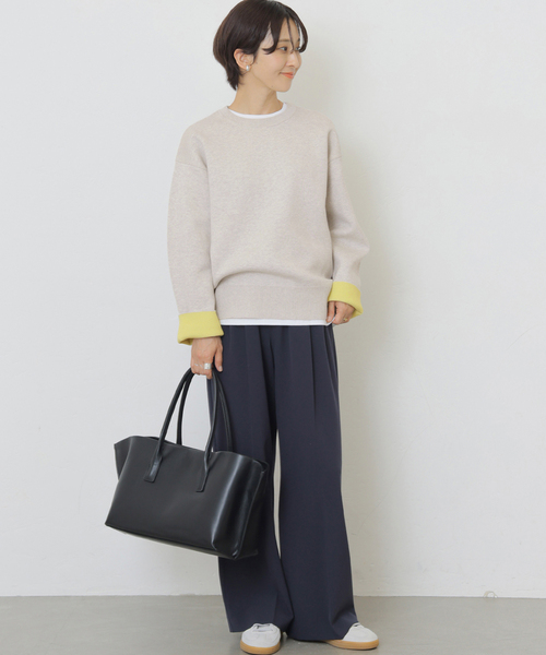 JOURNAL STANDARD relume(ジャーナルスタンダード レリューム)の「《WEB限定追加 / 新色》ダブルニットコントラストプルオーバー(ニット/セーター・レディース・グレー/ネイビー/ブラウン/アイボリー・FREE)」の20枚目の写真