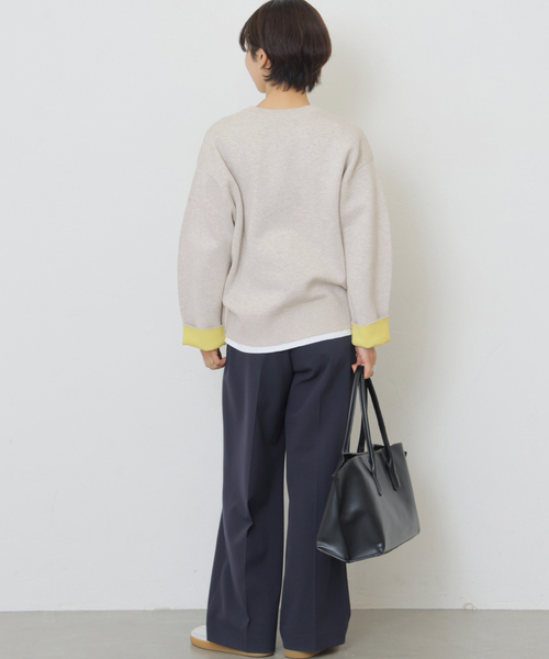 JOURNAL STANDARD relume(ジャーナルスタンダード レリューム)の「《WEB限定追加 / 新色》ダブルニットコントラストプルオーバー(ニット/セーター・レディース・グレー/ネイビー/ブラウン/アイボリー・FREE)」の22枚目の写真