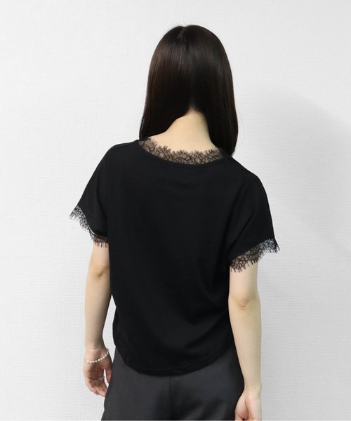 THE CELL.(ザセルドット)の「レース付き ドルマンTシャツ(Tシャツ/カットソー・レディース・ブラック/オフホワイト・FREE)」の12枚目の写真