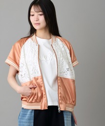 AVIE（アビィ）の「【mien別注】レースmixデザインサテンブルゾン（スタジャン）」