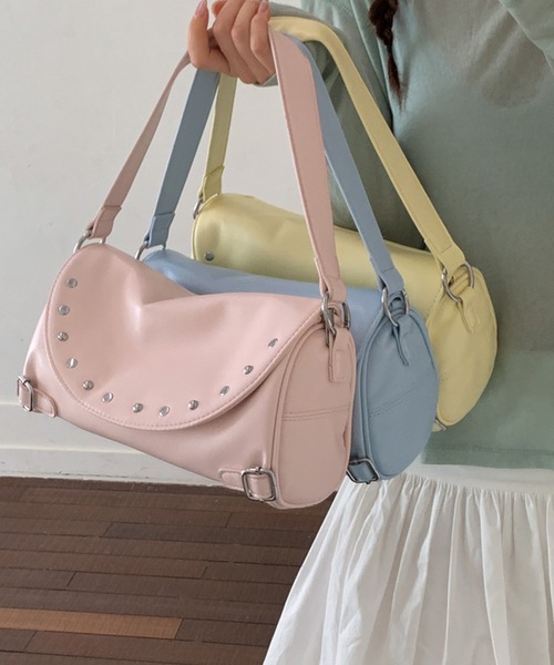 Chiina(チーナ)の「【Chiina】スタッズ付き2WAYバッグ(ハンドバッグ・レディース・ピンク/ブルー/イエロー/ホワイト/ブラック・FREE)」の22枚目の写真