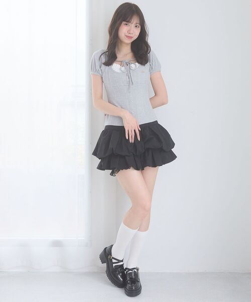 MAJESTIC LEGON(マジェスティックレゴン)の「裾レースバルーンミニスカパン(スカート・レディース・ホワイト系その他2/ブラック/アイボリー・MEDIUM)」の16枚目の写真