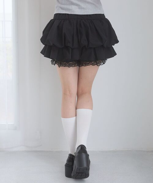 MAJESTIC LEGON(マジェスティックレゴン)の「裾レースバルーンミニスカパン(スカート・レディース・ホワイト系その他2/ブラック/アイボリー・MEDIUM)」の21枚目の写真