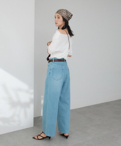 RIVE DROITE(リヴドロワ)の「予約【A・MONN】【手洗い可】handsome DENIM PANTS(デニムパンツ・レディース・サックスブルー・38/36)」の9枚目の写真