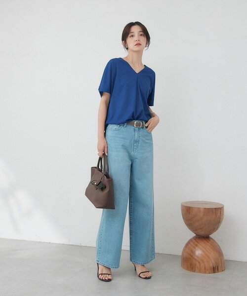 RIVE DROITE(リヴドロワ)の「予約【A・MONN】【手洗い可】handsome DENIM PANTS(デニムパンツ・レディース・サックスブルー・38/36)」の8枚目の写真