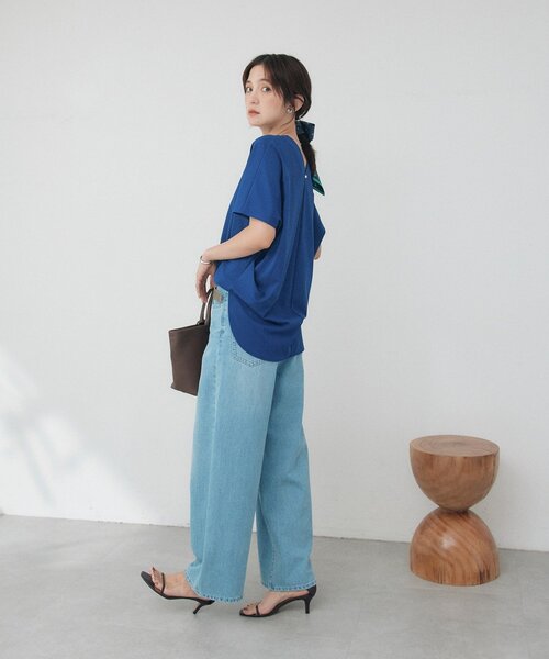 RIVE DROITE(リヴドロワ)の「予約【A・MONN】【手洗い可】handsome DENIM PANTS(デニムパンツ・レディース・サックスブルー・38/36)」の7枚目の写真