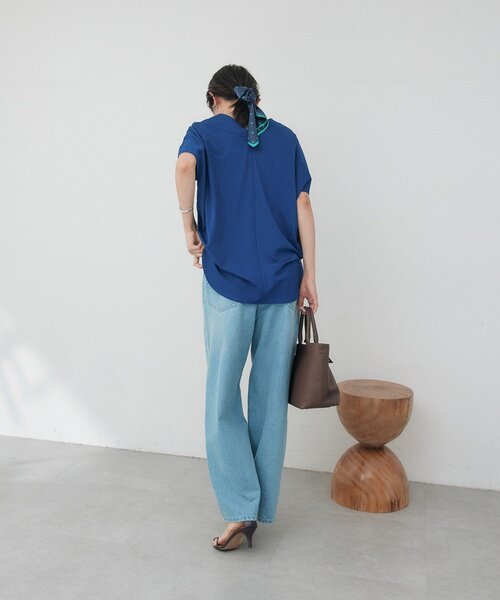 RIVE DROITE(リヴドロワ)の「予約【A・MONN】【手洗い可】handsome DENIM PANTS(デニムパンツ・レディース・サックスブルー・38/36)」の6枚目の写真