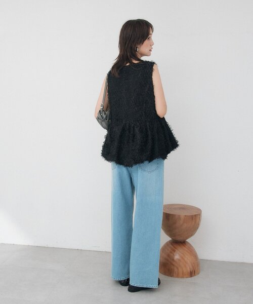 RIVE DROITE(リヴドロワ)の「予約【A・MONN】【手洗い可】handsome DENIM PANTS(デニムパンツ・レディース・サックスブルー・38/36)」の3枚目の写真