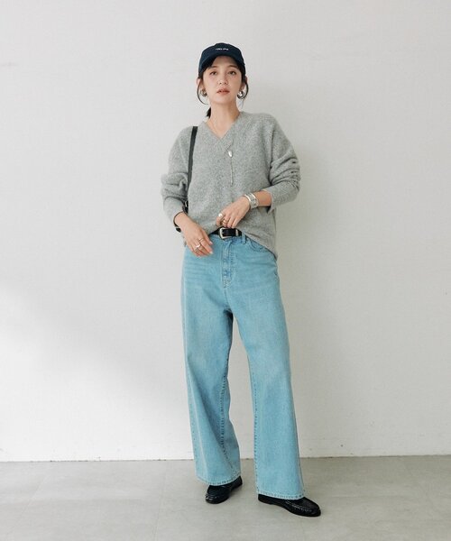 RIVE DROITE（リヴドロワ）の「【A・MONN】handsome DENIM PANTS（デニムパンツ・レディース・サックスブルー/ブルー・38/36）」の5枚目の写真