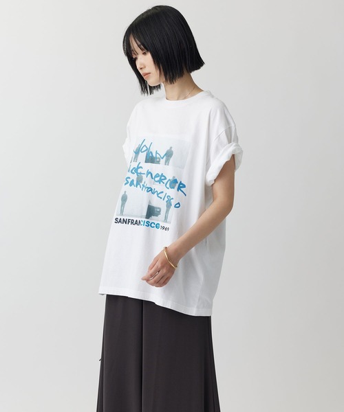 jj mercer(ジェイジェイマーサー)の「【J.J. Mercer】フォトCAR TEE(Tシャツ/カットソー・レディース・ホワイト/チャコール・フリー)」の4枚目の写真