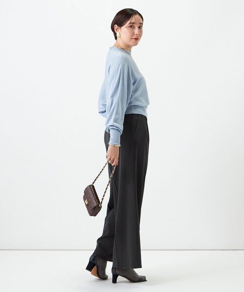NOLLEY’S Sophi(ノーリーズソフィ)の「ノースリーブハイネック+ポンチョセット(ニット/セーター・レディース・ダークブラウン/サックスブルー/レッド・38)」の16枚目の写真