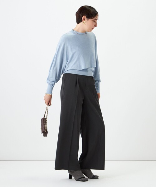 NOLLEY’S Sophi(ノーリーズソフィ)の「ノースリーブハイネック+ポンチョセット(ニット/セーター・レディース・ダークブラウン/サックスブルー/レッド・38)」の17枚目の写真