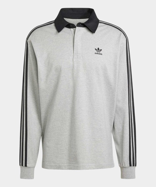adidas（アディダス）の「アディカラーラグビーポロシャツ /  アディダスオリジナルス adidas Originals（ポロシャツ・メンズ・グレー・LARGE/3XL/X-LARGE/X-SMALL/SMALL/MEDIUM/XX-LARGE）」の5枚目の写真