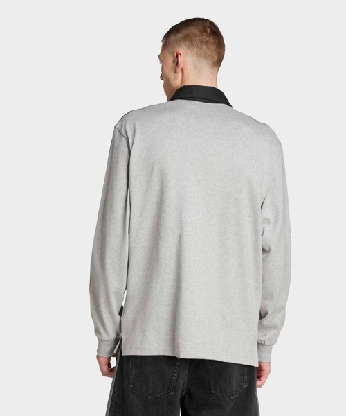 adidas（アディダス）の「アディカラーラグビーポロシャツ /  アディダスオリジナルス adidas Originals（ポロシャツ・メンズ・グレー・LARGE/3XL/X-LARGE/X-SMALL/SMALL/MEDIUM/XX-LARGE）」の2枚目の写真