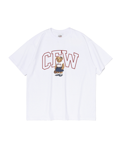 CARGOBROS FOR WOMAN(カーゴブロスフォーウィメン)の「プレピベアグラフィック半袖Tシャツ(ホワイト)(Tシャツ/カットソー・レディース・その他・SMALL/MEDIUM/LARGE/X-LARGE/2XL)」の1枚目の写真