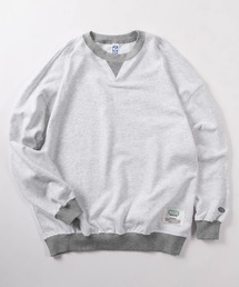 【71】【DISCUS/ディスカス】ピーチ起毛 ピュアコットン 配色リブ 裏毛 クルーネックスウェット/リンガー/オーバーサイズ/古着MIX/ユニセックス/レディース/メンズ