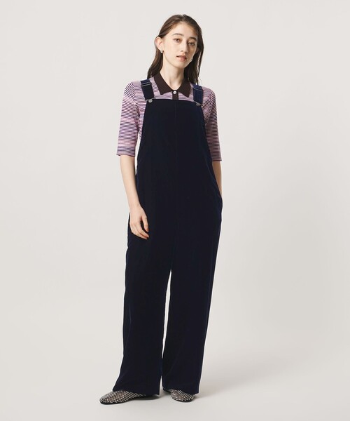 UNITED ARROWS(ユナイテッドアローズ)の「ベルベット サロペットパンツ(サロペット/オーバーオール・レディース・ネイビー/ブラック・38/36)」の3枚目の写真