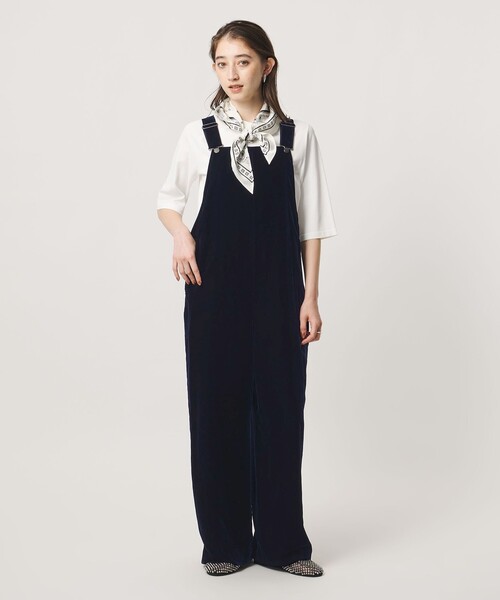 UNITED ARROWS(ユナイテッドアローズ)の「ベルベット サロペットパンツ(サロペット/オーバーオール・レディース・ネイビー/ブラック・38/36)」の4枚目の写真
