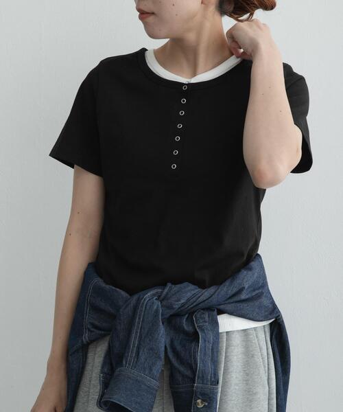 URBAN RESEARCH Sonny Label(アーバンリサーチサニーレーベル)の「レイヤードライクヘンリーネックプルオーバー(Tシャツ/カットソー・レディース・ボルドー/ネイビー/ブラック・FREE)」の1枚目の写真